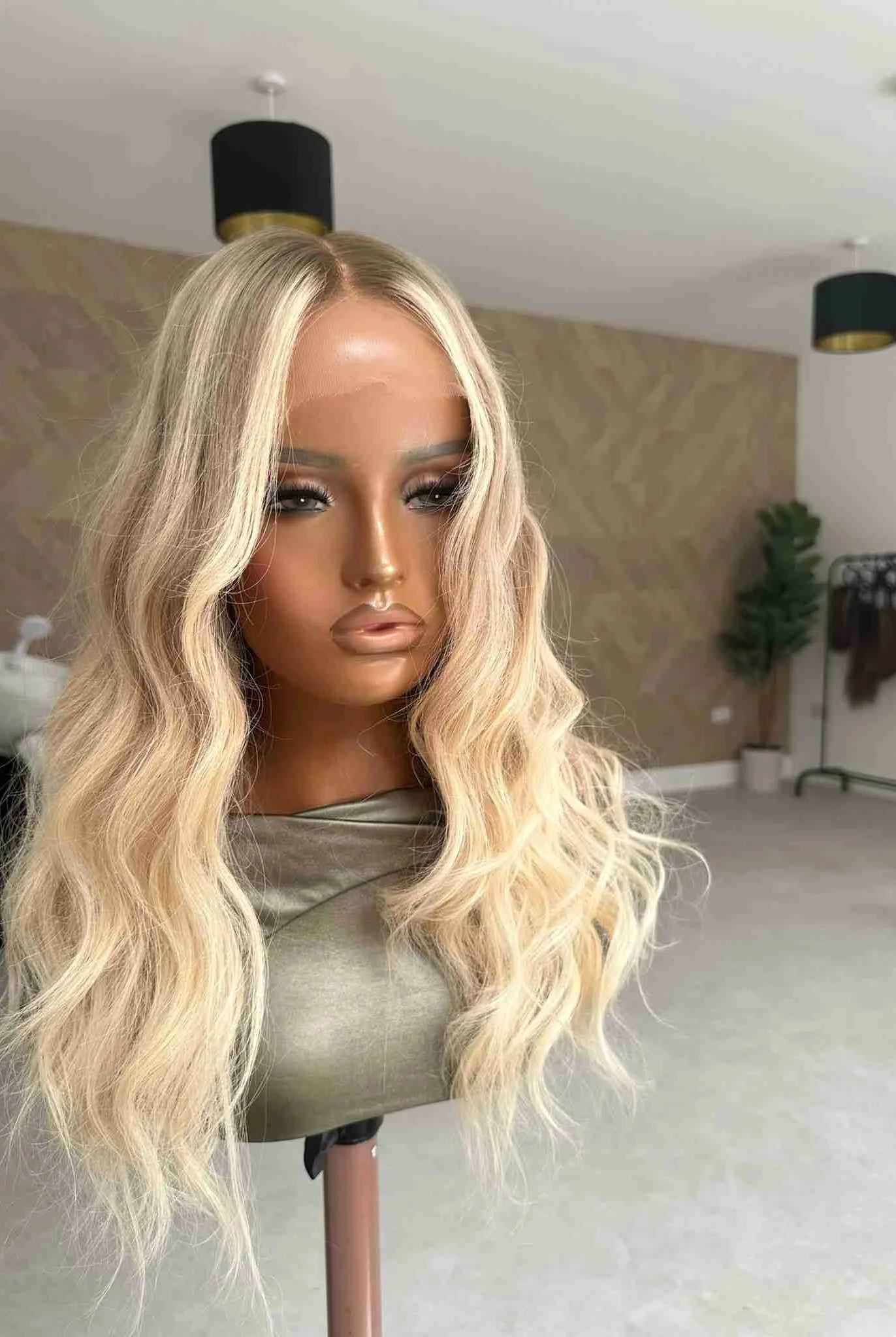 Long Wavy Rooted Blonde Balayage Hair Wig