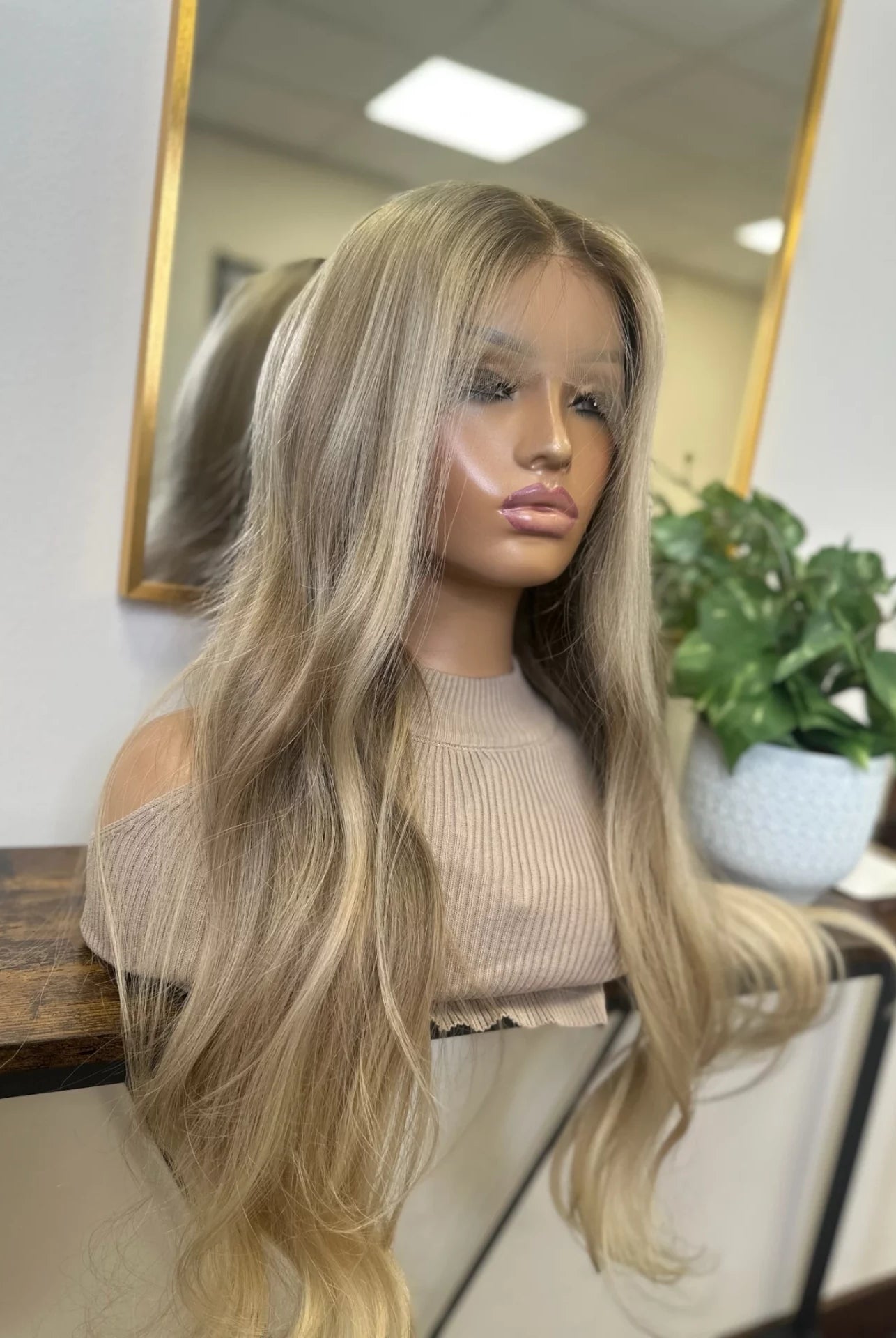 Ash Blonde Balayage Real Human Hair Wig