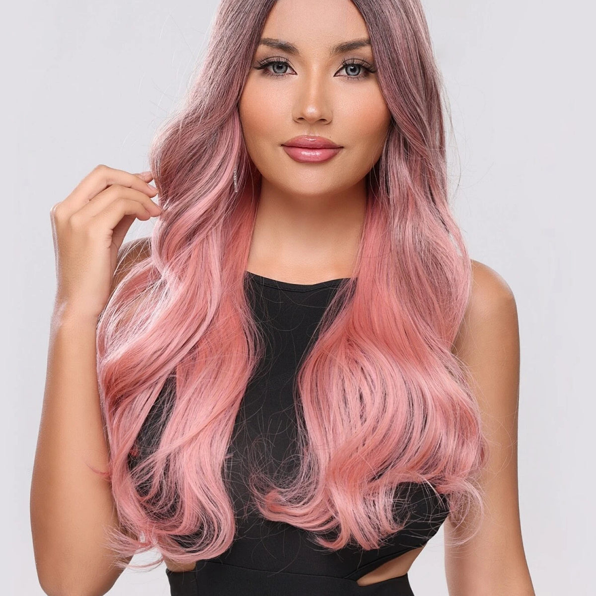 Long pink wig uk best sale