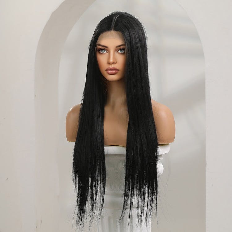 lace front black wig