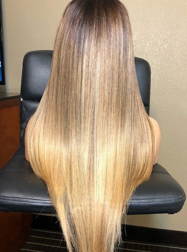 long blonde ombre human hair wig