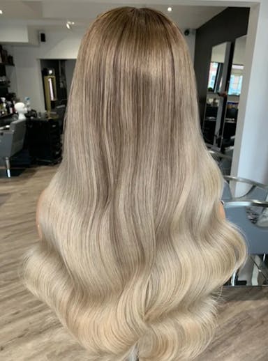 real hair wig in ash blonde colour