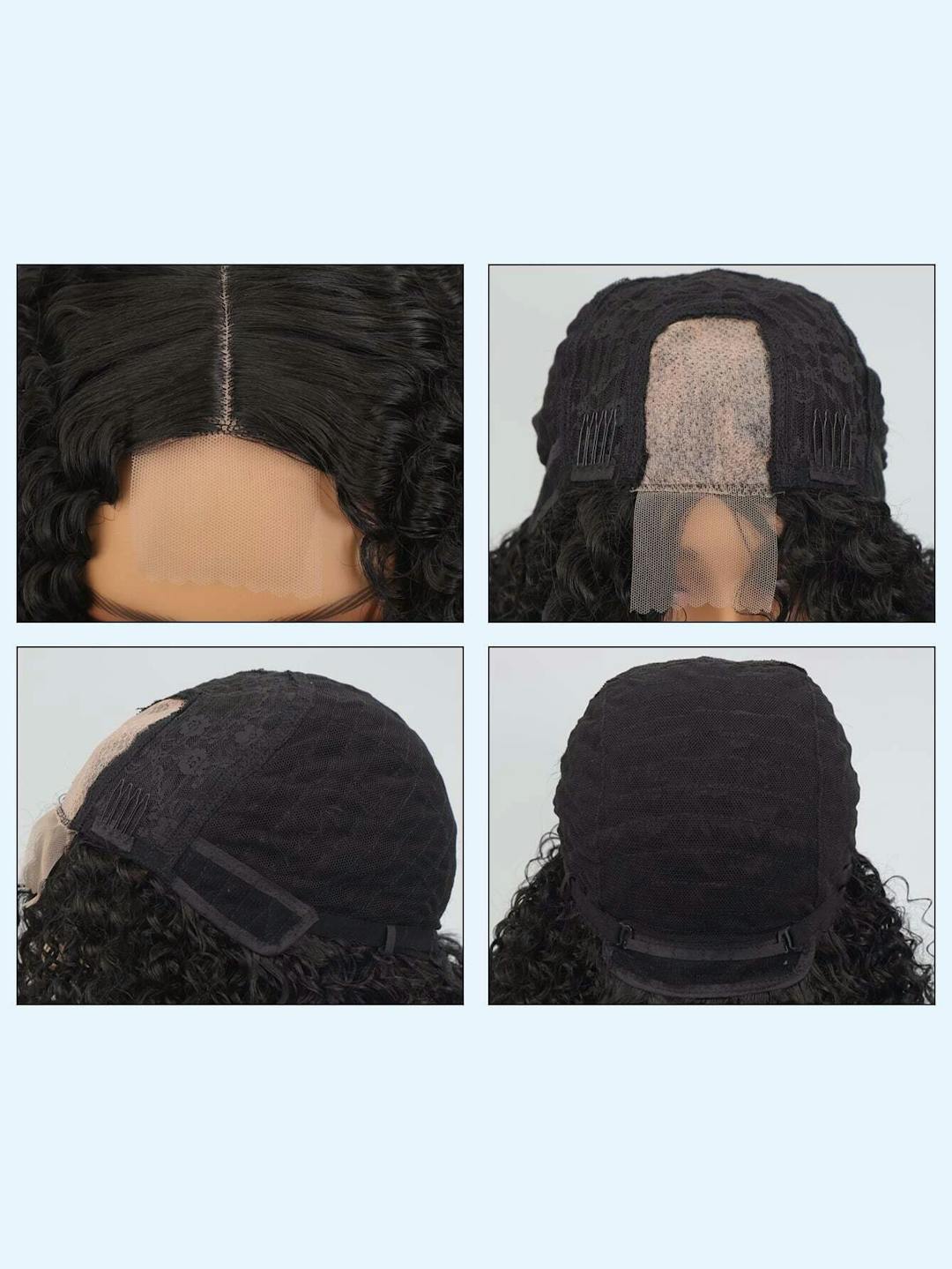 lace front curly black wig