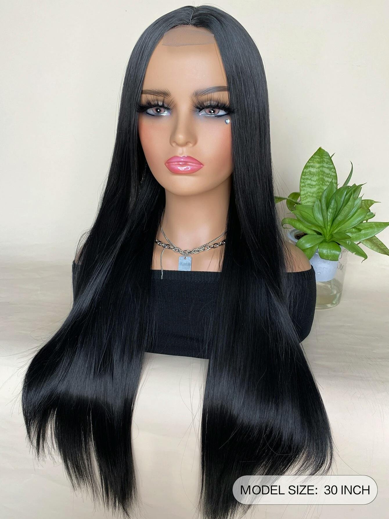 lace front wig black