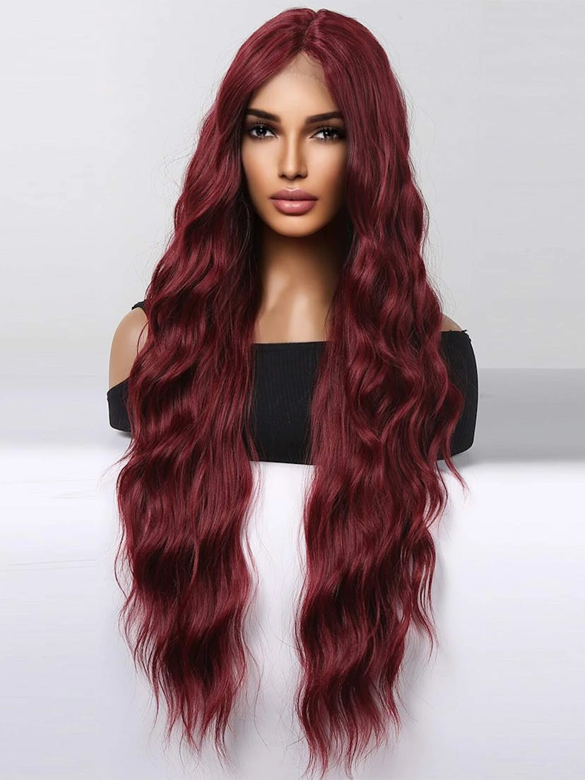 wavy long red wig
