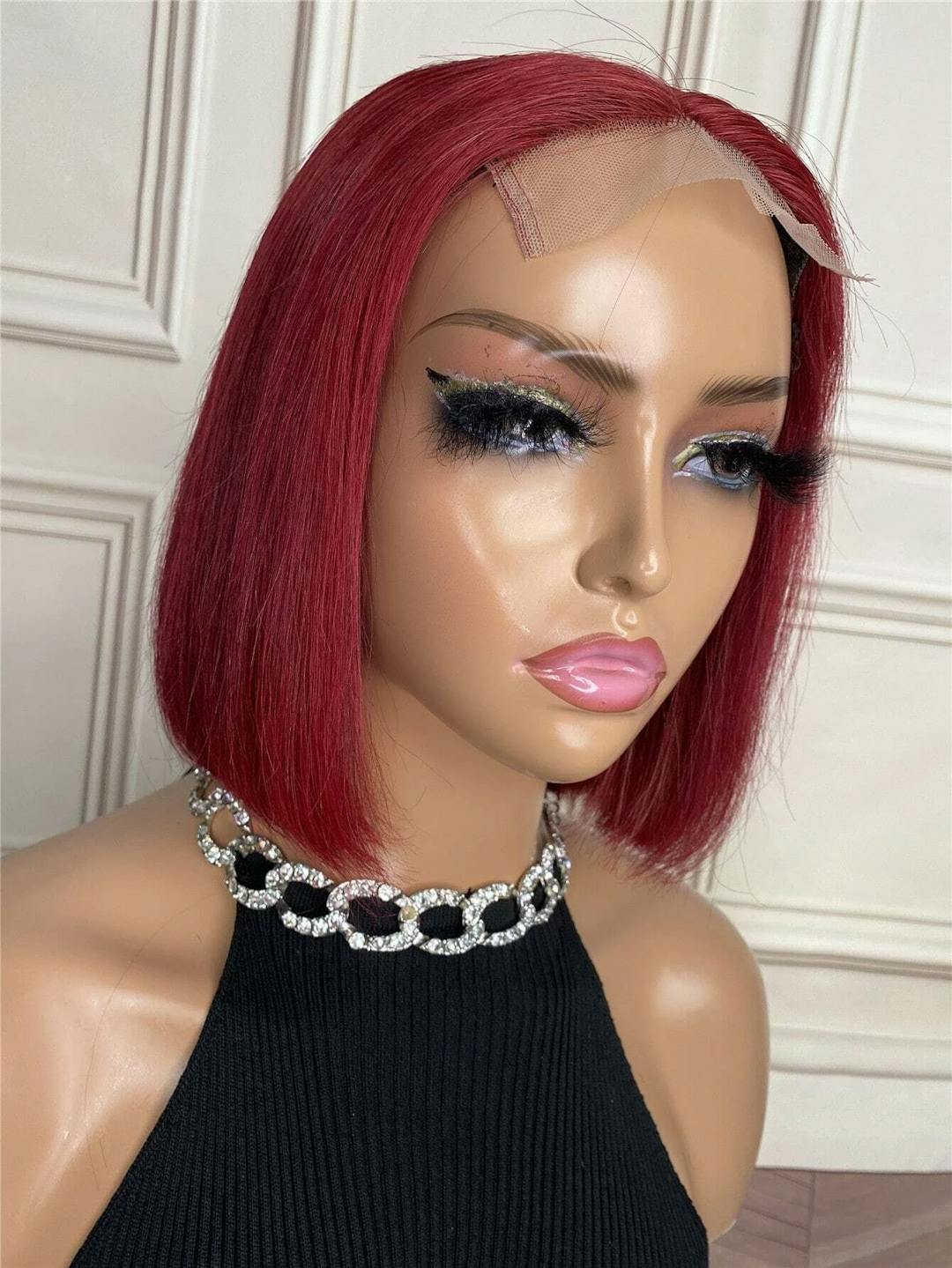 red human hair wigs