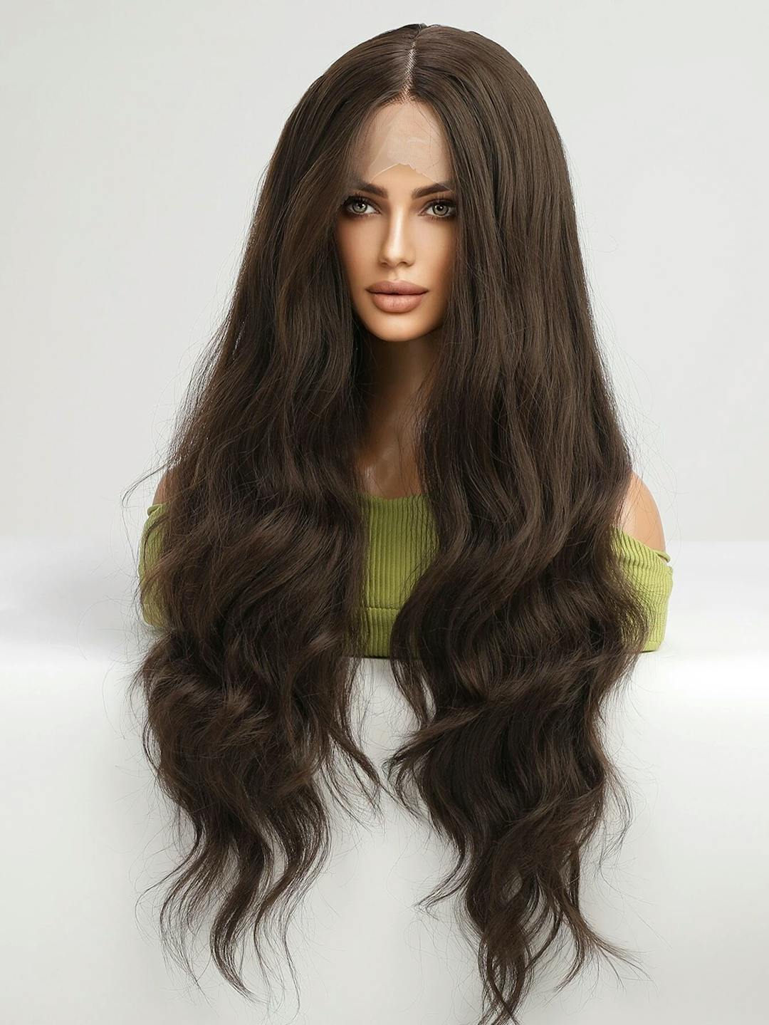 synthetic brown wig