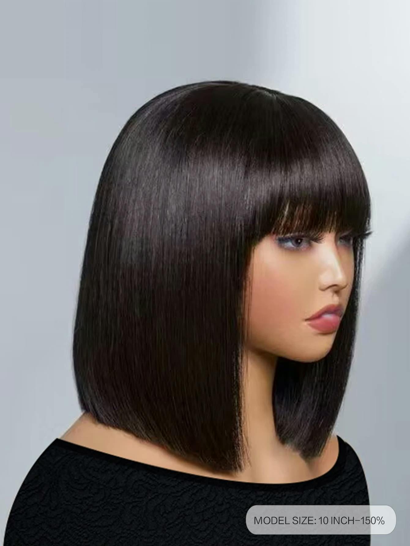 black wig with fringe