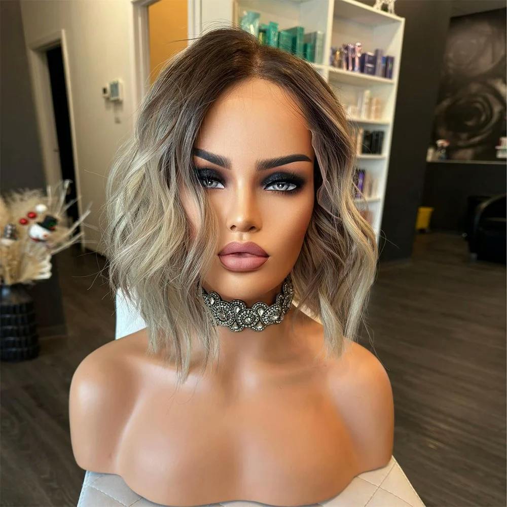 ash brown human hair lace front wigs