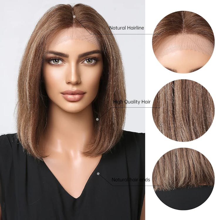 bob brown wig with highlights