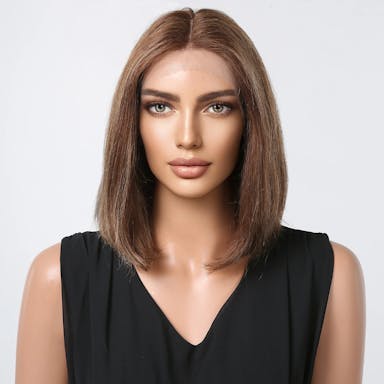 Brown Wig With Highlights Bob