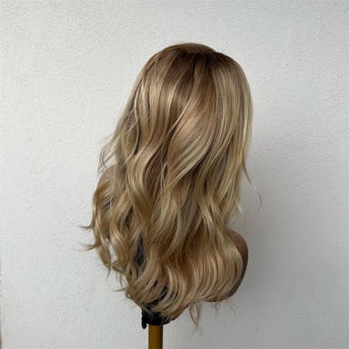 long wavy blonde human hair wig