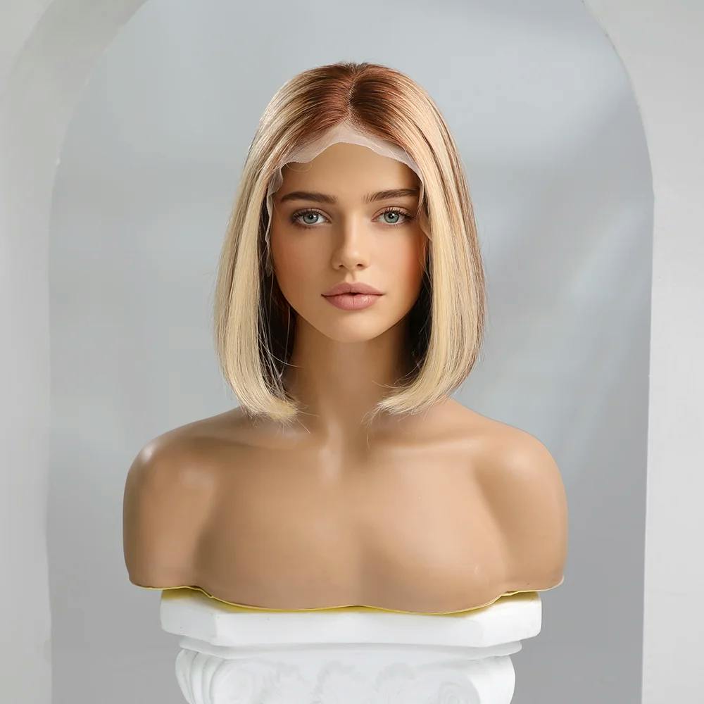 short blonde wig human hair