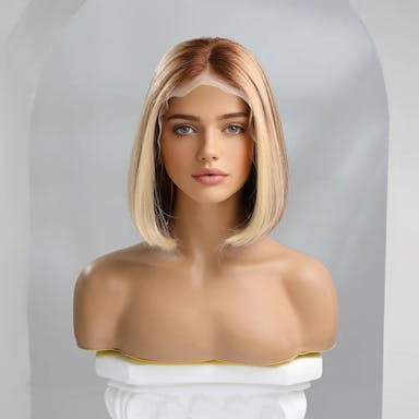 short blonde wig human hair