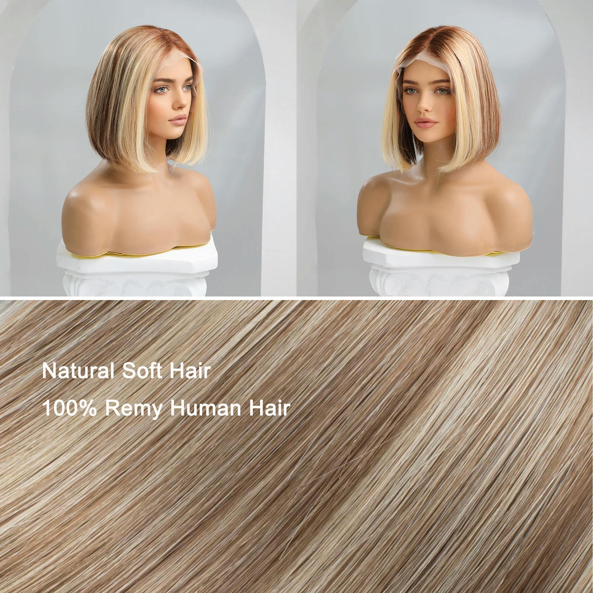 short blonde wig with highlights