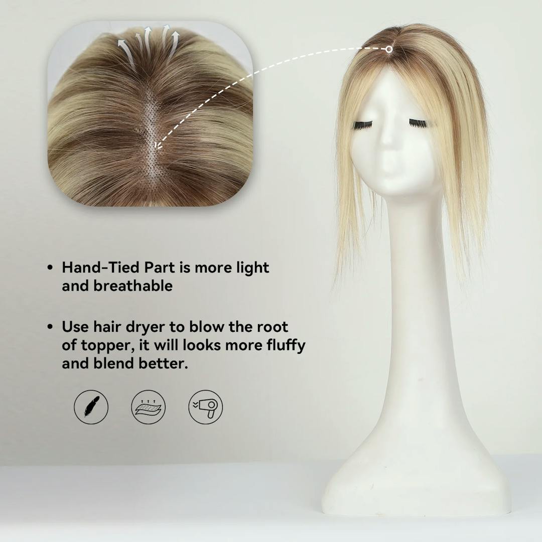 blonde real hair topper