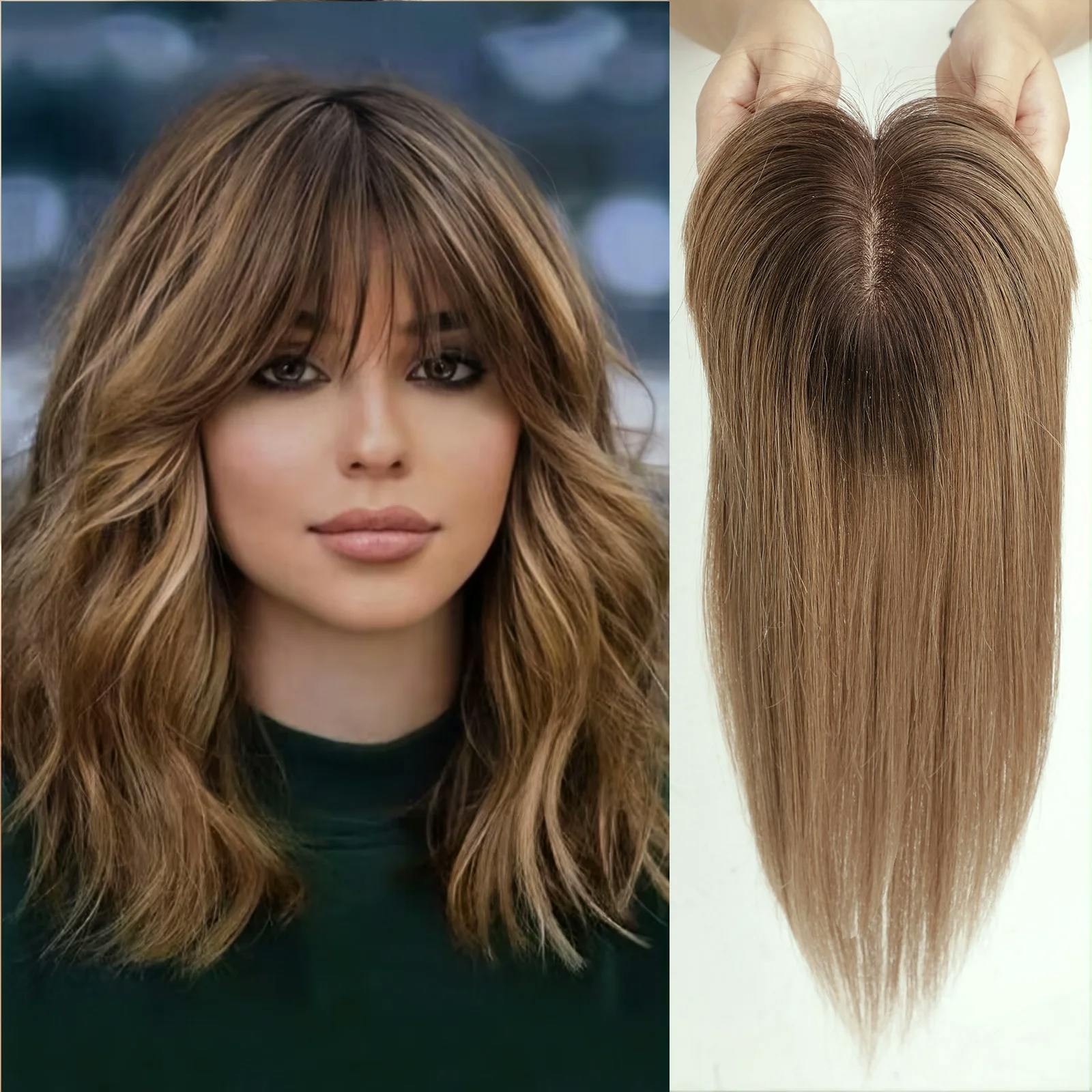 ombre brown hair topper