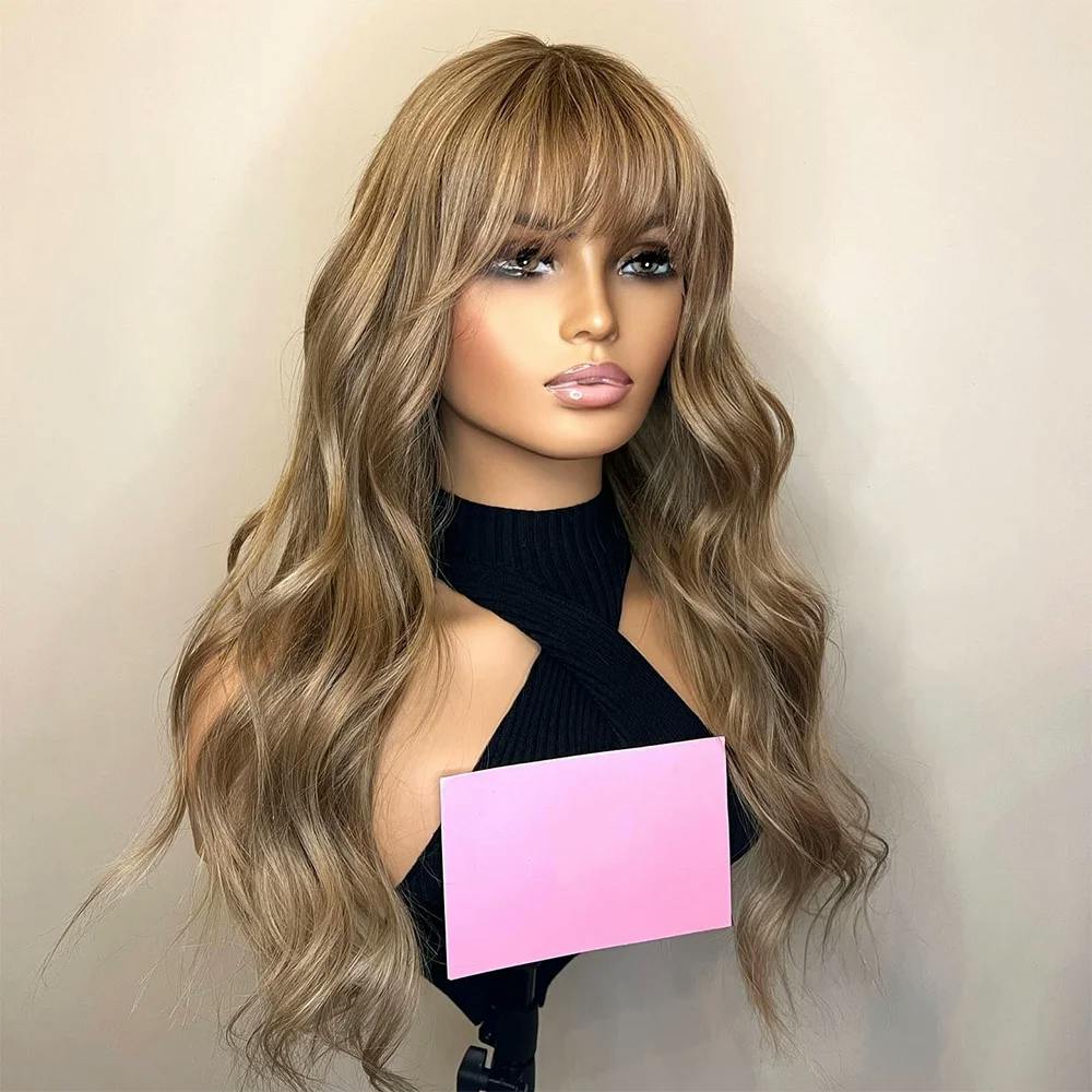 Full lace human wig with fringe