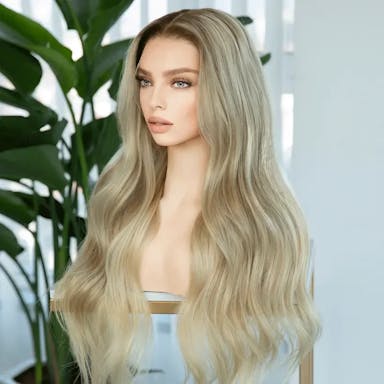 light blonde human hair wig
