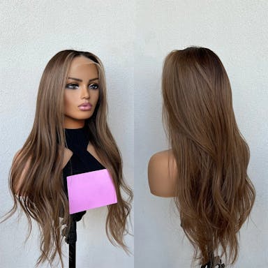 brown lace front human hair wig