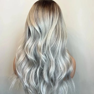 silver blonde human hair wig