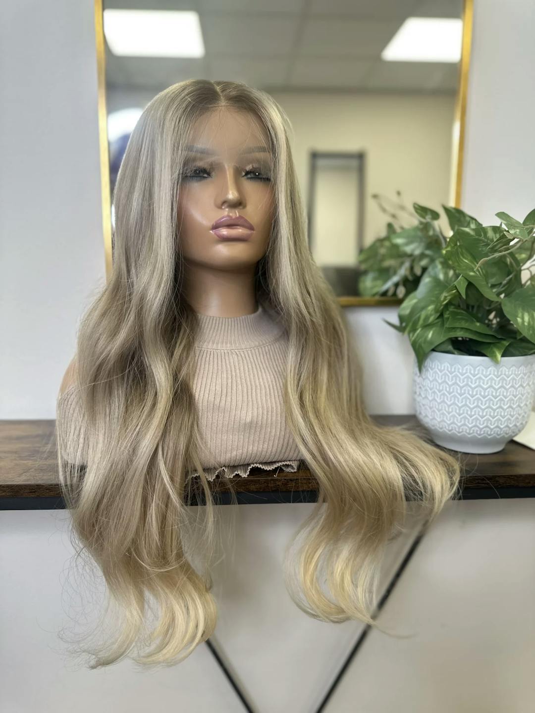ash blonde balayage real human hair wig