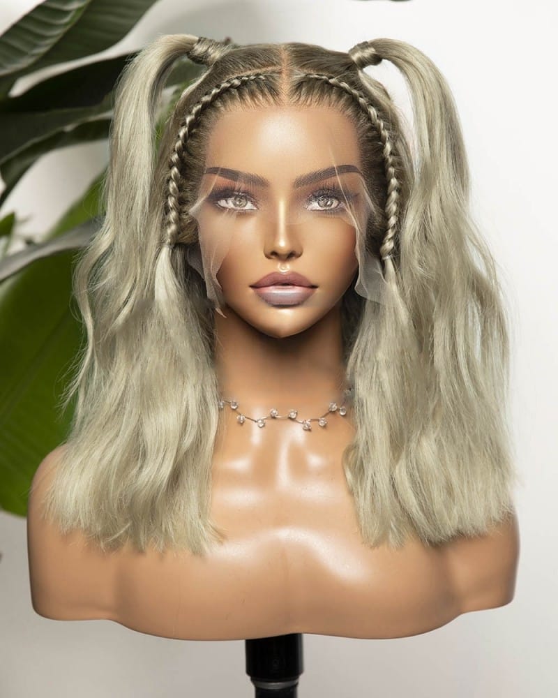 short blonde real hair wig