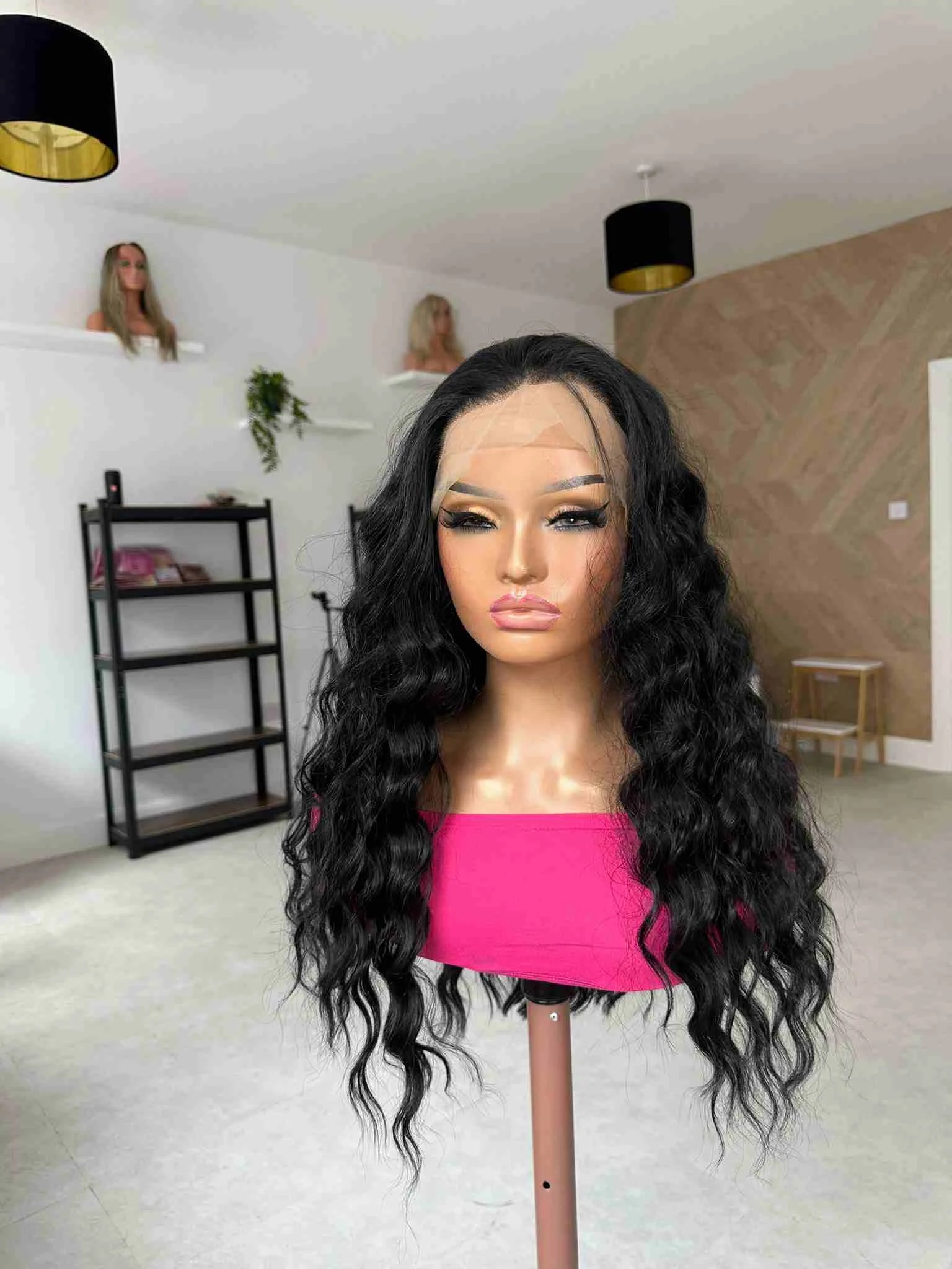 Black Wavy Synthetic Lace Front Wig