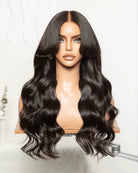 Long Black Human Hair Wig