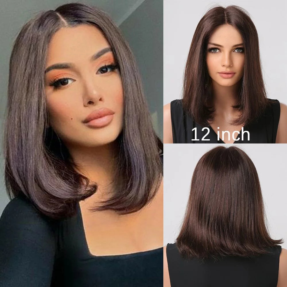 Dark Brown Bob Wigs Human Hair Eternal Wigs UK
