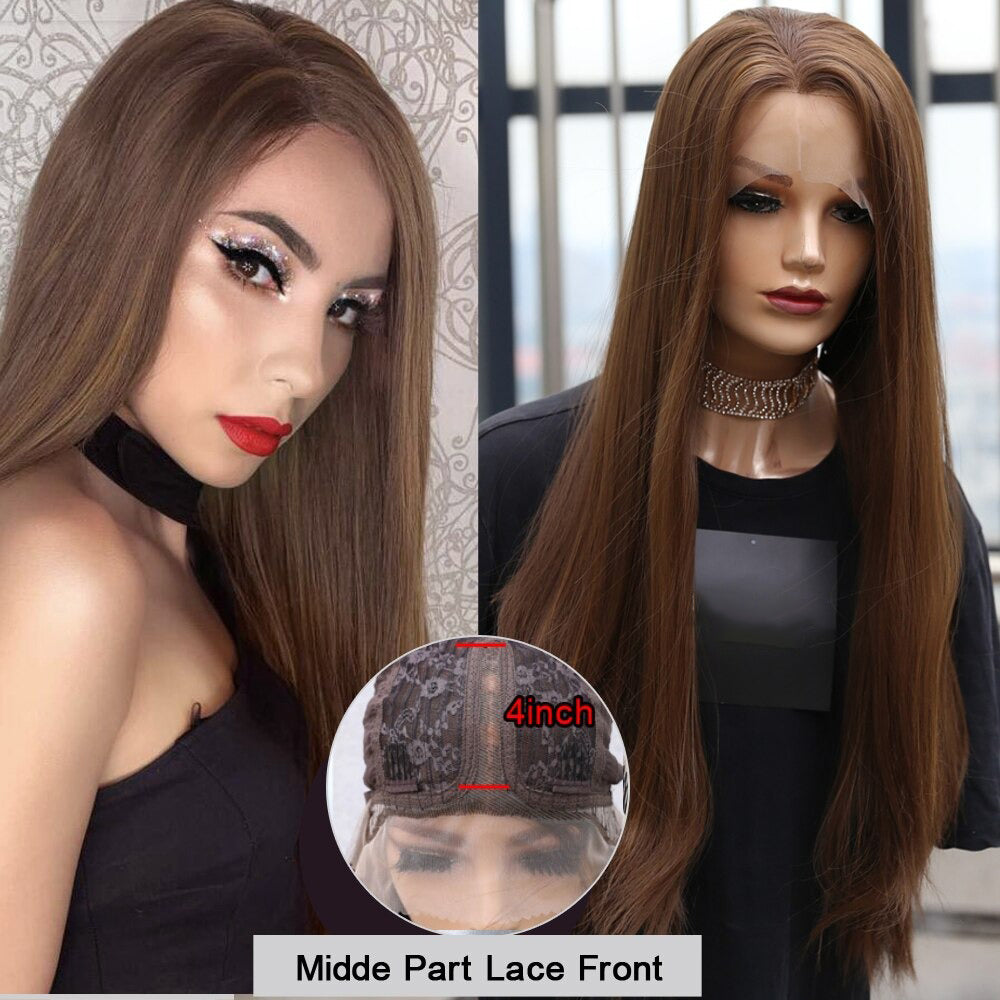 Dazzle Brown Synthetic Lace Front Wig Eternal Wigs UK