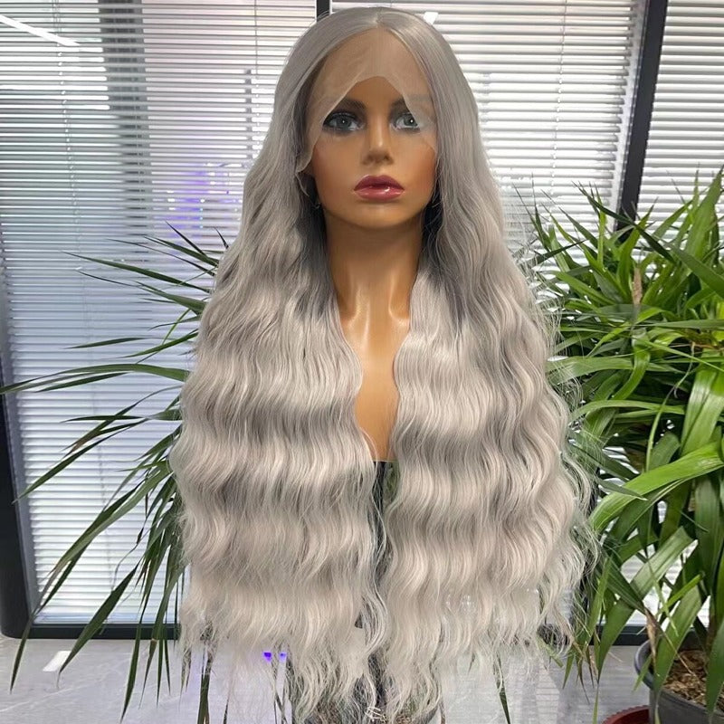 Emelia Long Grey Lace Front Synthetic Wig Eternal Wigs UK