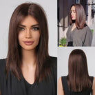 Dark Brown Wig Bob Human Hair