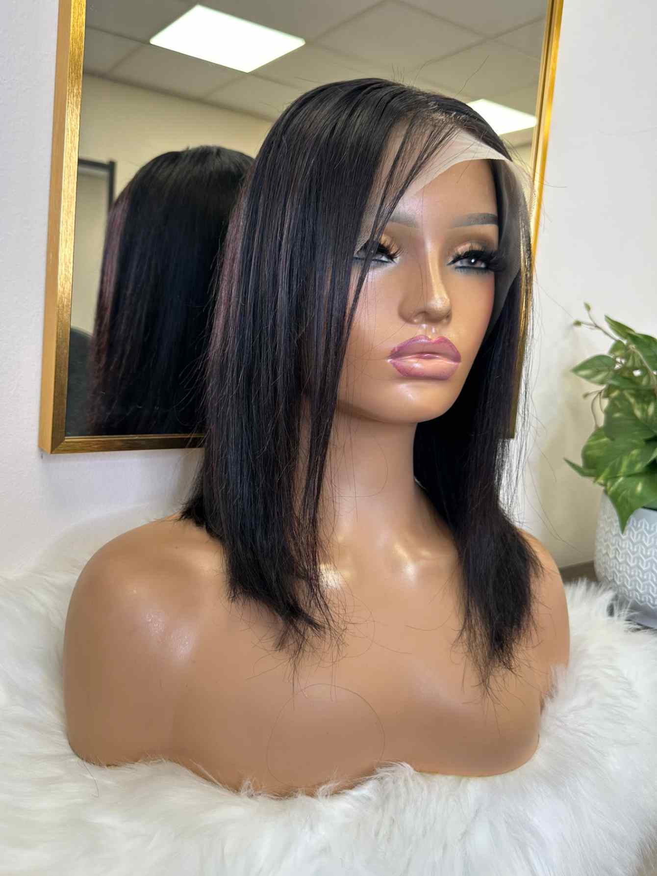 Black wig human hair best sale