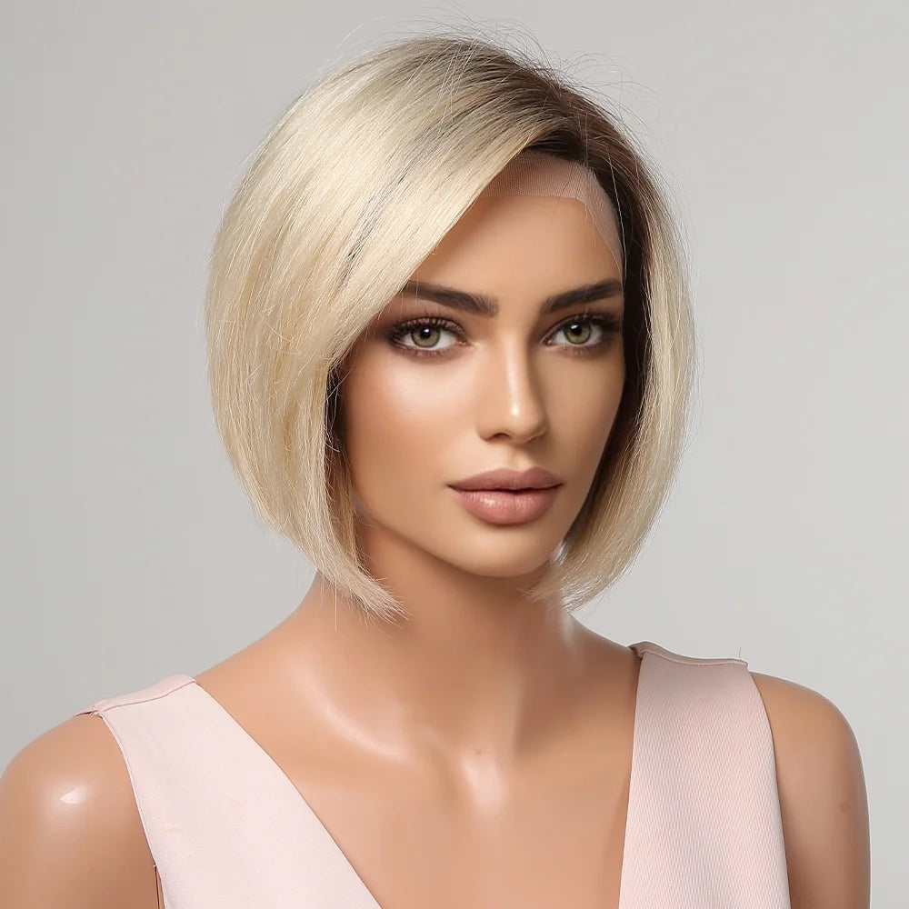 Sofia Short Platinum Blonde Wig Human Hair Wig