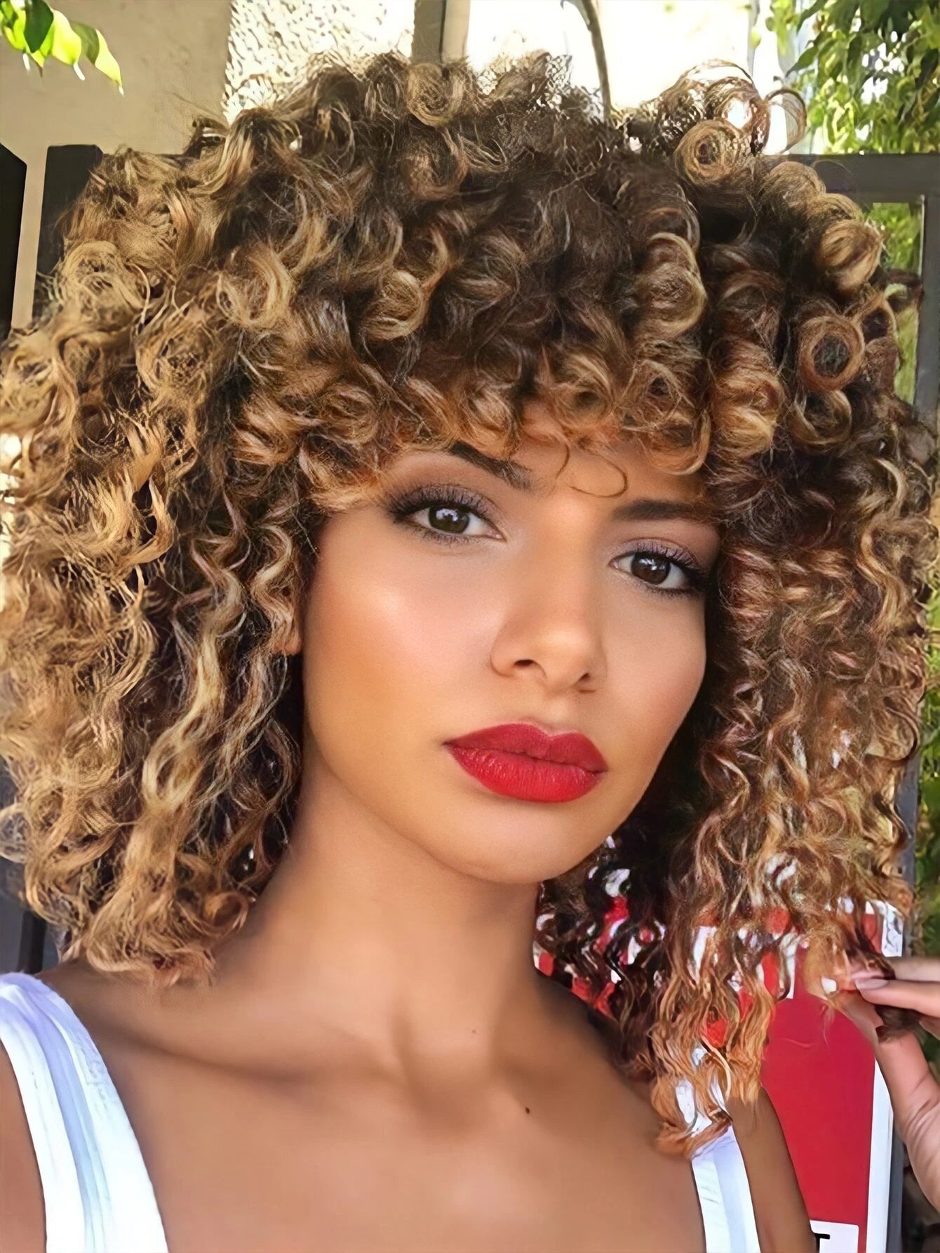 Sky Short Curly Wig Human Hair With Bangs Eternal Wigs UK