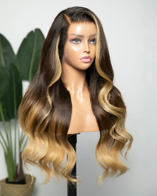 Yess Girl | Brown Blonde Highlight Human Hair Wig