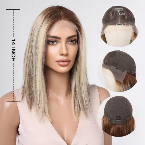 Eiza | Affordable Blonde Wig With Brown Highlights Human Hair