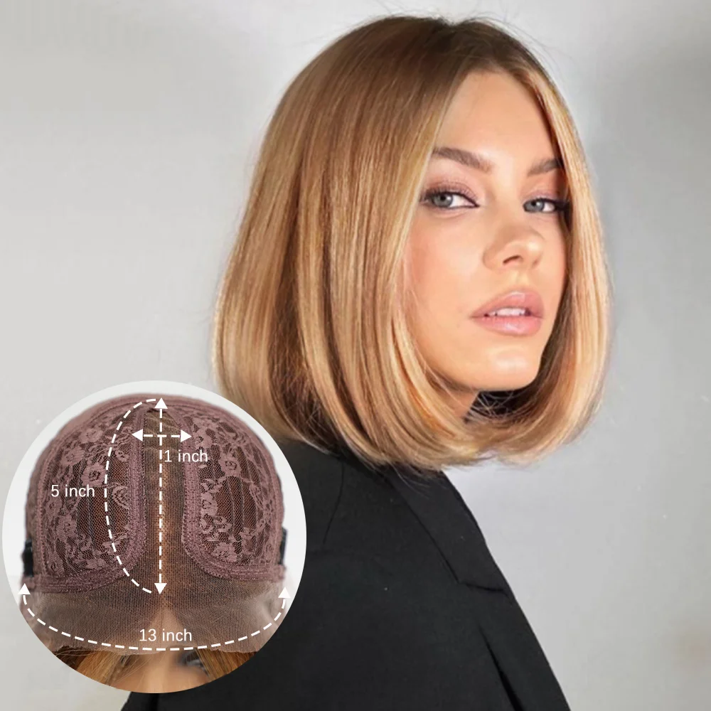short-brown-human-hair-wig-with-blonde-highlights