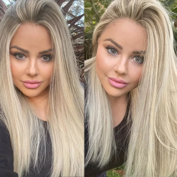 Vienna | Luxury Rooted Light Blonde Wigs Real Hair Straight Style
