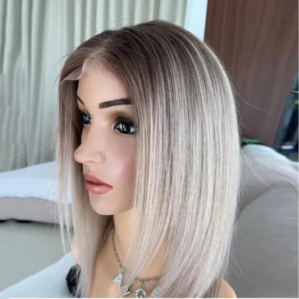 Lucia | Luxury Ash Blonde Human Hair Wig Bob Style