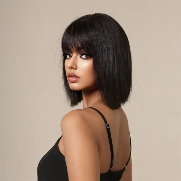 Polly | Affordable Short Black Hair Wig Realistic Human Hair