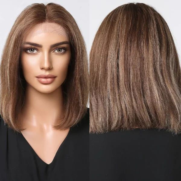 Blair | Affordable Brown Wig With Highlights Bob Style
