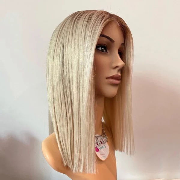 Olivia | Luxury Platinum Blonde Wig Bob Real Human Hair