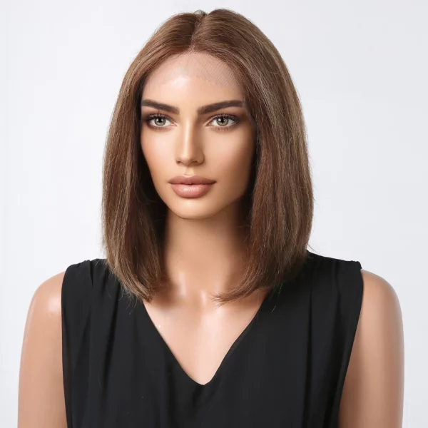 Blair | Affordable Brown Wig With Highlights Bob Style Real Human Hair