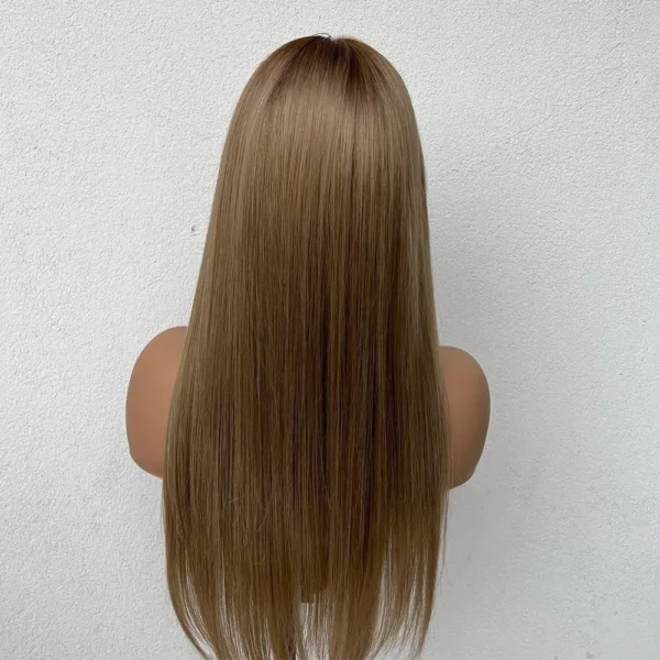 Allegra | Luxury Caramel Blonde Human Hair Wig With Bangs