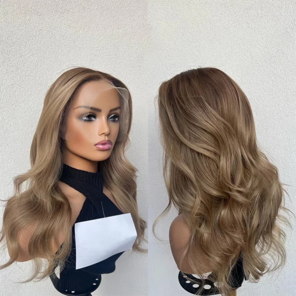 Cathy | Luxury Brown To Dark Blonde Human Real Hair Wig