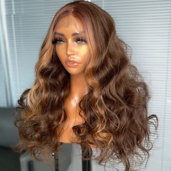 Dream Girl | Long Wavy Brown Balayage Synthetic Lace Front Wig