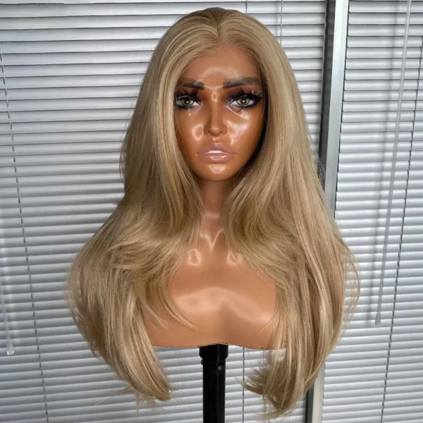 Light Blonde Long Synthetic Lace Front Wig