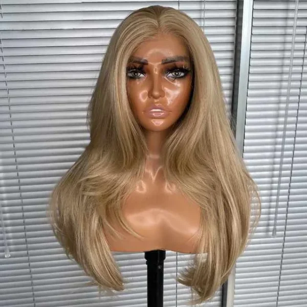 Light Blonde Long Synthetic Lace Front Wig